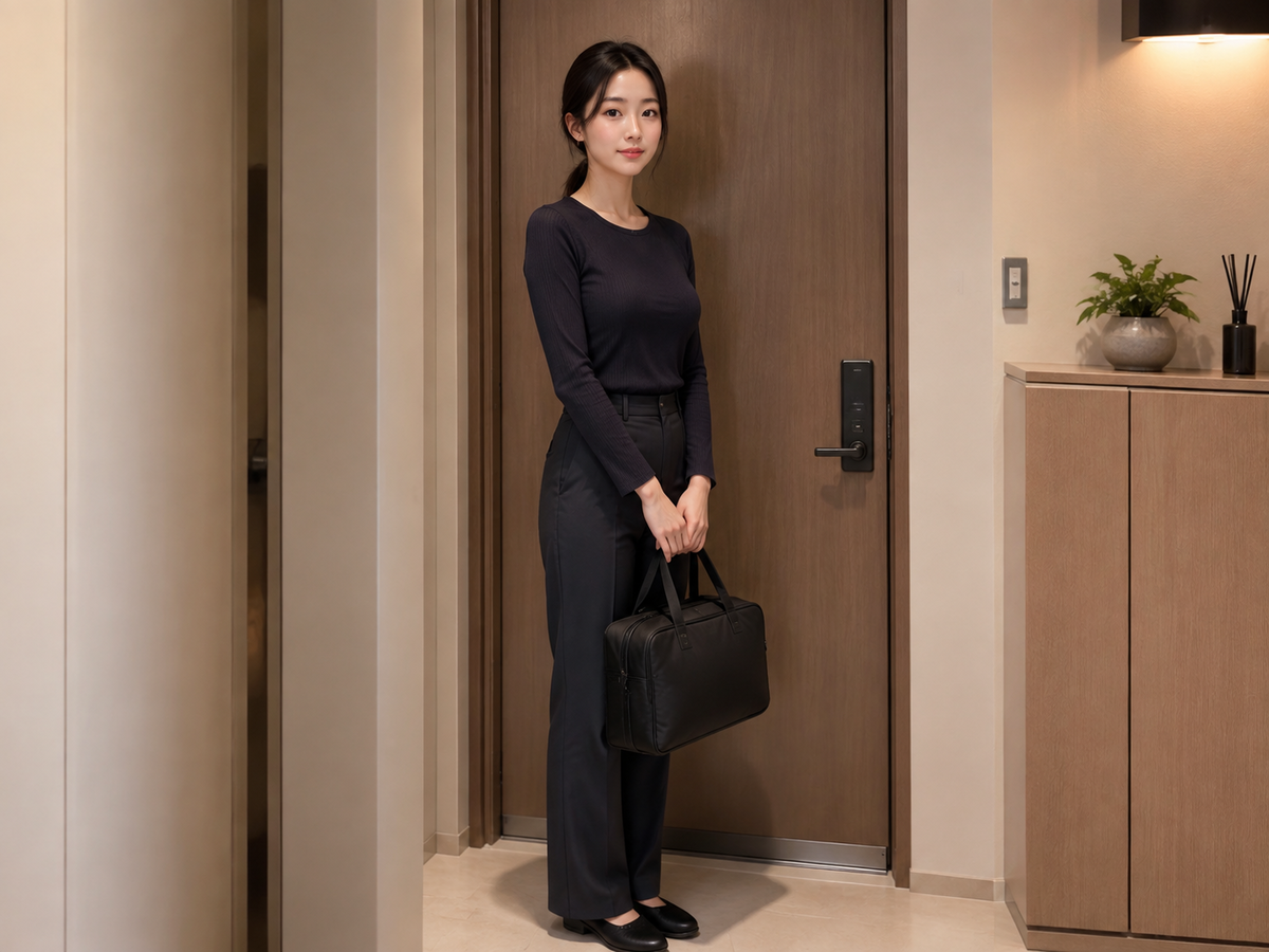 성남 수내 방문 홈케어 일정을 준비하는 젊은 성인 한국 여성 관리사